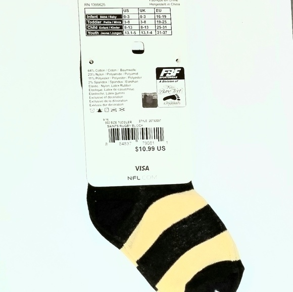 ⚜ FBF Toddler Saints Rugby Block Socks ⚜ - Picture 6 of 7